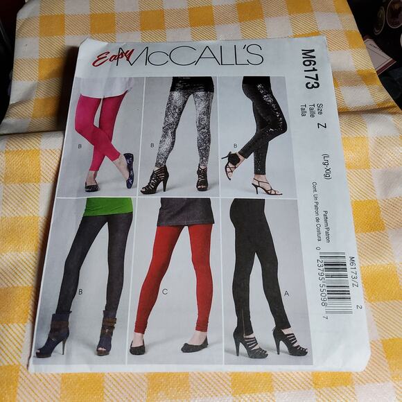 NEW  Easy Mccall's M6173 Legging pattern size lg xl - Picture 1 of 2